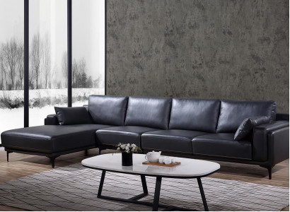 Sofa Design Ecksofa LForm Ledersofa Couch Wohnlandschaft Garnitur Moderne Sofas