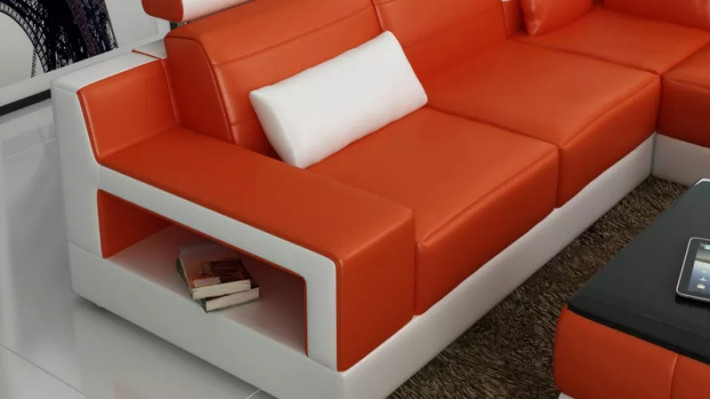 Sofa Ledersofa Ecksofa Polster Eckgarnitur Polster Couch Garnitur Wohnlandschaft