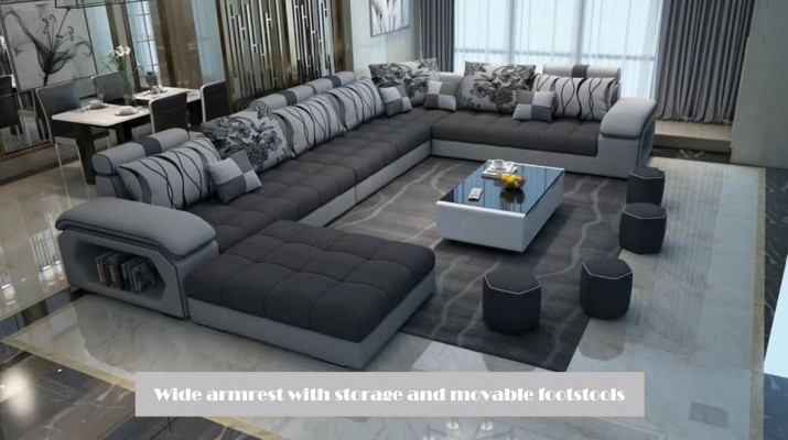 Wohnlandschaft Textil Sofa Couch Polster Couchen Sofas U Form designer Garnitur