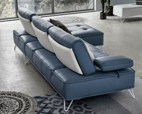 Wohnlandschaft Couch Polster Textil Stoff Leder Sitz Garnitur Eck L-Form Ecksofa