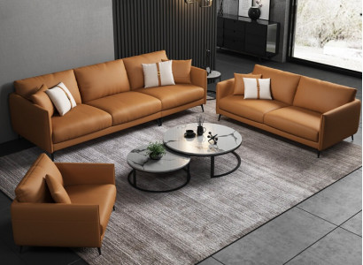 Sofagarnitur 3+2+1Sitzer Ledersofa Couch Wohnlandschaft Garnitur Design Modern