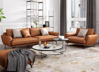 Sofagarnitur 4+3+2 Ledersofa Couch Wohnlandschaft Garnitur Design Modern Sofa