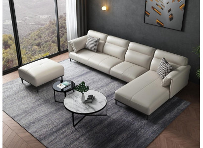 Ecke Ecksofa L-Form Wohnlandschaft Sofa Polster Couch Garnitur Stoff Sofas Leder
