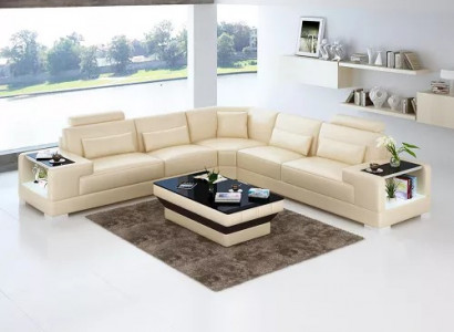 Moderne Eckcouch Design Ecksofa Wohnzimmer Möbel Lederpolster Couch