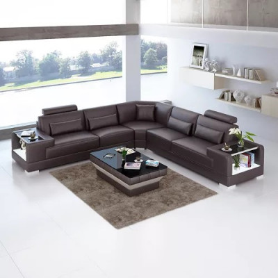 Moderne Eckcouch Design Ecksofa Wohnzimmer Möbel Lederpolster Couch