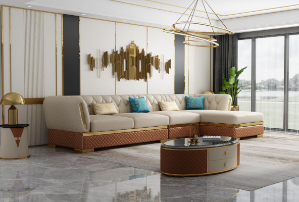 Sofa Garnitur Eckgarnitur Ledersofa Ecksofa Polster Polster Couch Wohnlandschaft