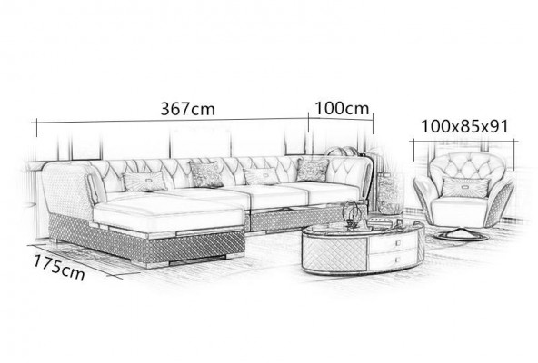 Sofa Garnitur Eckgarnitur Ledersofa Ecksofa Polster Polster Couch Wohnlandschaft