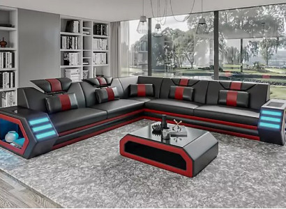 Lederpolster Design Wohnzimmer Ecksofa Eckcouch Couch Sofa L Form Wohnlandschaft