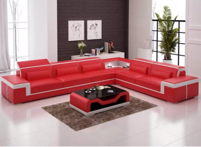 Lederpolster Design Ecksofa Wohnzimmer Eckcouch Couch Sofa L Form Wohnlandschaft