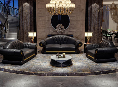 Sofagarnitur 3+2+1 Sitzer Wohnlandschaft Polster Sofa Couch Garnitur Sofas Leder