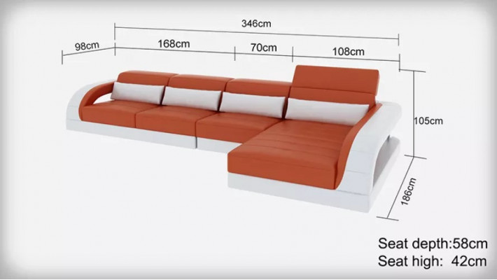 Design Eckcouch Ecksofa Wohnzimmer Moderne Lederpolster Couch Sofa