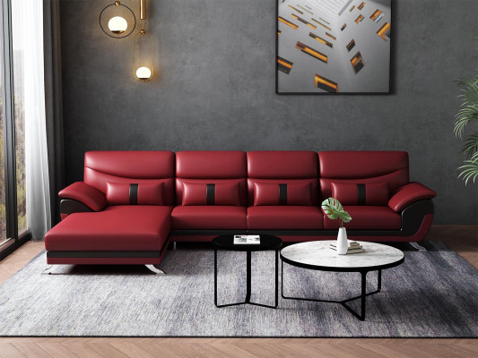 Design Wohnzimmer Lederpolster Ecksofa Eckcouch Couch Sofa L Form