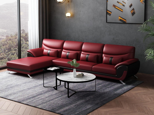 Design Wohnzimmer Lederpolster Ecksofa Eckcouch Couch Sofa L Form