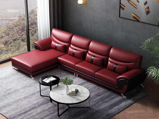 Design Wohnzimmer Lederpolster Ecksofa Eckcouch Couch Sofa L Form