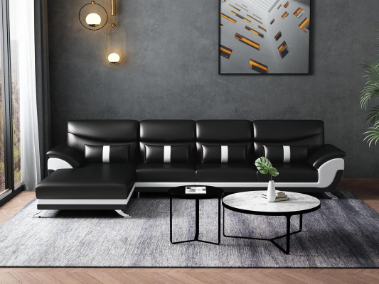 Design Wohnzimmer Lederpolster Ecksofa Eckcouch Couch Sofa L Form