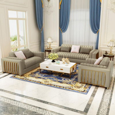 Luxus Ledersofa Couch Wohnlandschaft Garnitur Design Modern Sofas Sofa 3+2+1 Neu