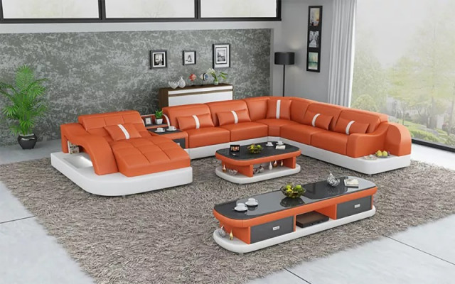 Leder xxl couch sofa polster wohnzimmer landschaft moderne designer