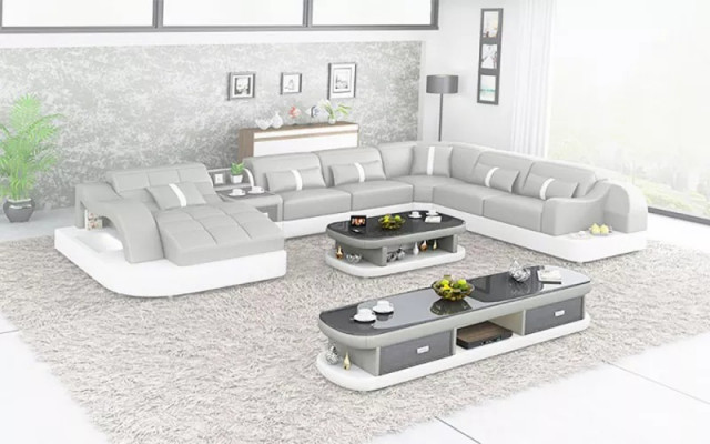 Leder xxl couch sofa polster wohnzimmer landschaft moderne designer