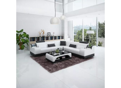Design Ecksofa Wohnzimmer Moderne Eckcouch Lederpolster Couch Sofa