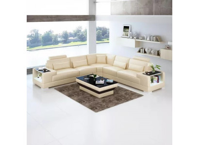 Design Wohnzimmer Sofa Möbel Eckcouch Ecksofa Lederpolster Couch