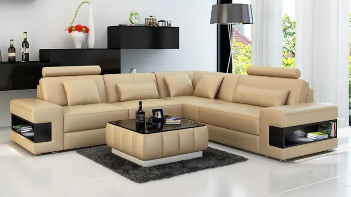 Ecksofa Eckcouch Design Wohnzimmer Möbel Lederpolster Couch Sofa
