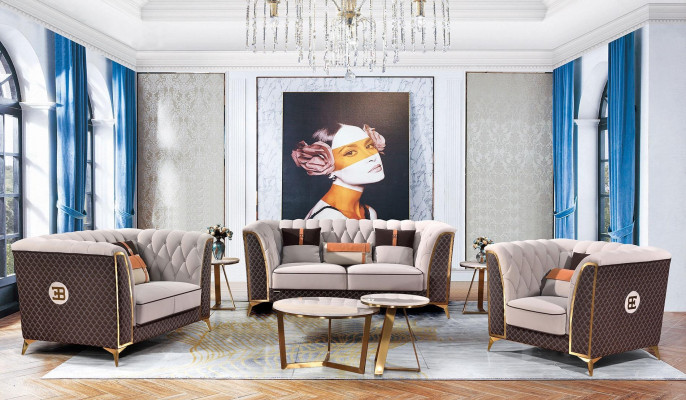 Exklusive Polster Möbel 32 Sitzer Couch Garnitur 2tlg. Designer Wohnlandschaft