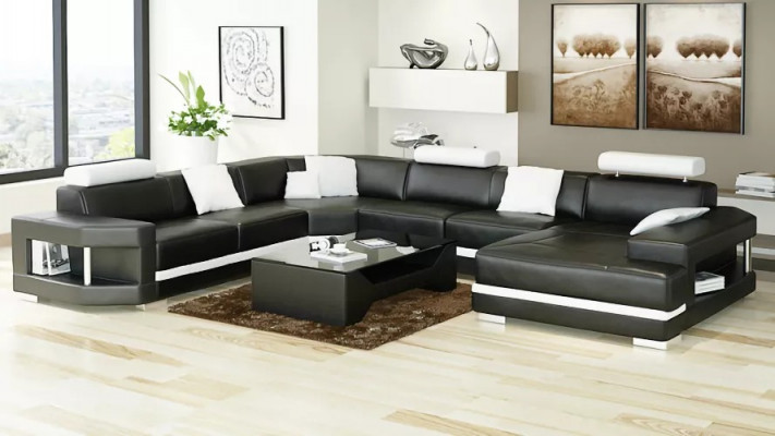 Design Moderne Wohnzimmer Ecksofa Möbel Eckcouch Lederpolster Couch