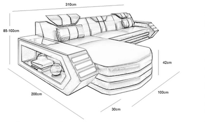 Design Ecksofa Wohnzimmer Möbel Eckcouch Lederpolster Couch Sofa