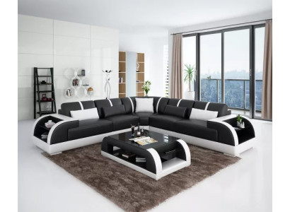Design Sofa Möbel Eckcouch Ecksofa Wohnzimmer Lederpolster Couch