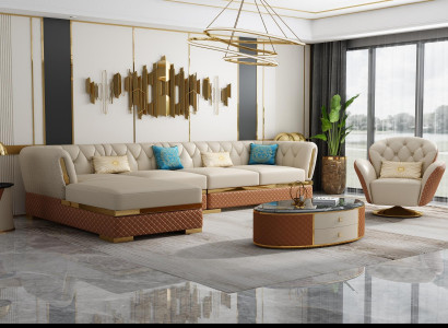 Exklusive Ecksofa Möbel Wohnzimmer Couch Polster Luxus Sofa Eckgarnitur