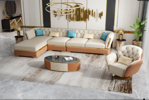 Exklusive Ecksofa Möbel Wohnzimmer Couch Polster Luxus Sofa Eckgarnitur