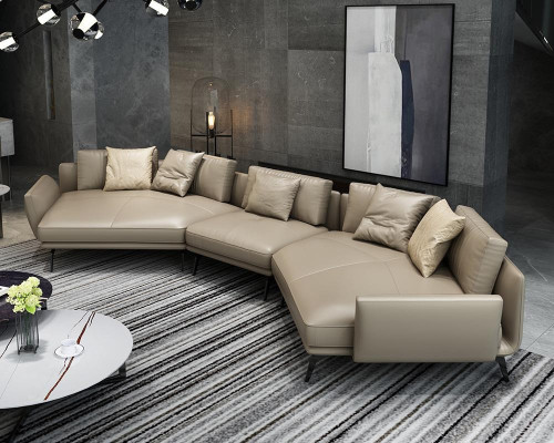 Modernes Sofa Ecksofa U-Form Polstermöbel Wohnzimmer Ledersofa Ecksofa