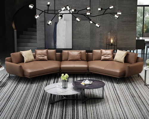 Modernes Sofa Ecksofa U-Form Polstermöbel Wohnzimmer Ledersofa Ecksofa
