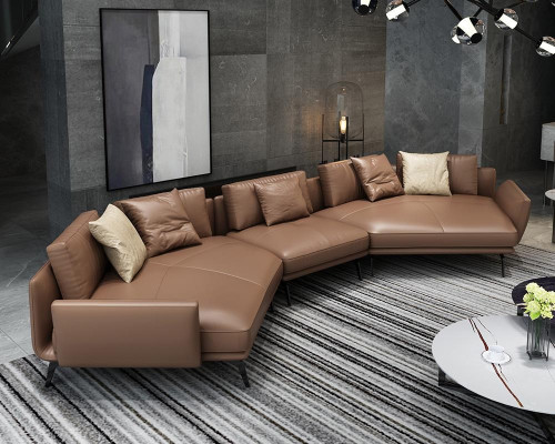 Modernes Sofa Ecksofa U-Form Polstermöbel Wohnzimmer Ledersofa Ecksofa