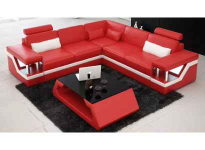 Eckcouch Design Ecksofa Wohnzimmer Möbel Lederpolster Couch Sofa