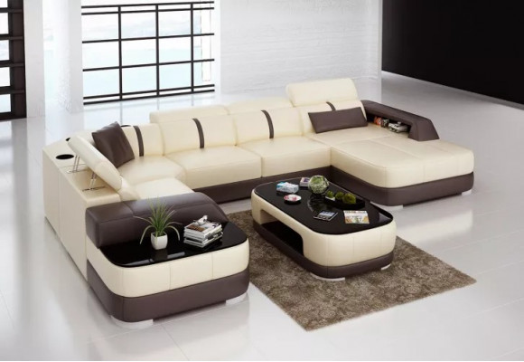 Ecksofa Design Moderne Wohnzimmer Eckcouch Lederpolster Couch Sofa