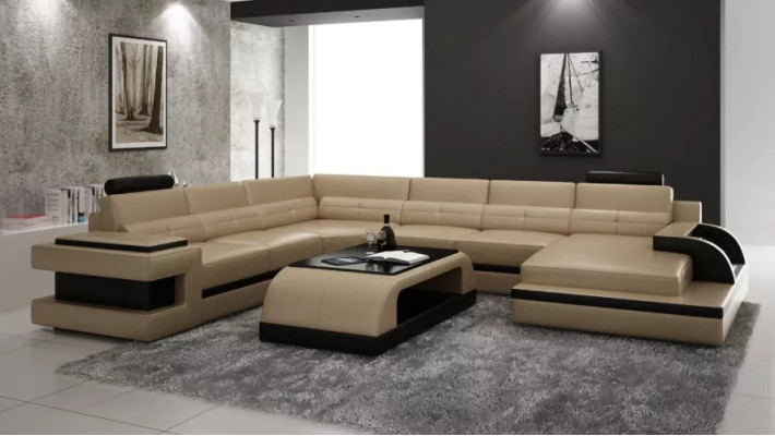 Moderne Wohnlandschaft Ecksofa Sofa Couch Polster Eckgarnitur 2tlg.