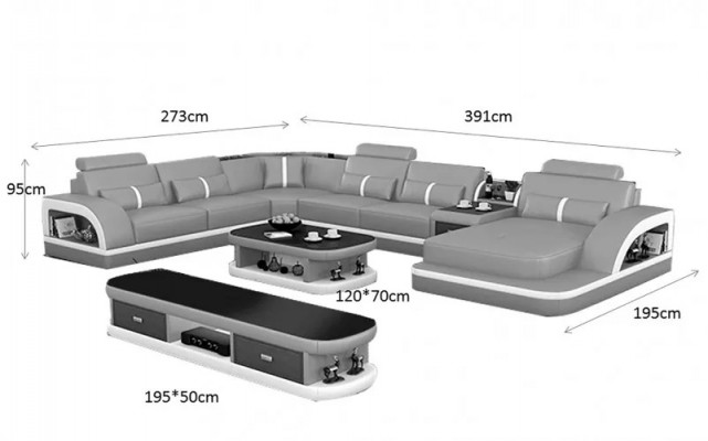 Wohnzimmer Leder xxl couch sofa polster landschaft moderne designer
