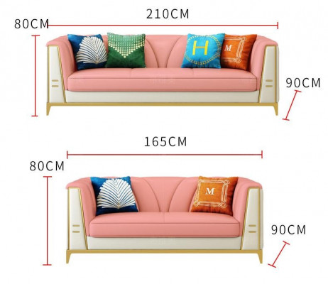 Medusa Edelstahl Leder Sofagarnitur Couch Wohnzimmer Möbel 4tlg Set