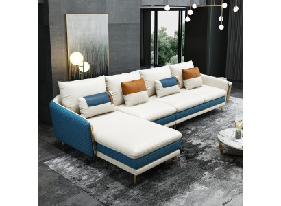 Ecksofa L-Form Modernes Sofa Ledersofa Deko Ecksofa Polster Wohnlandschaft