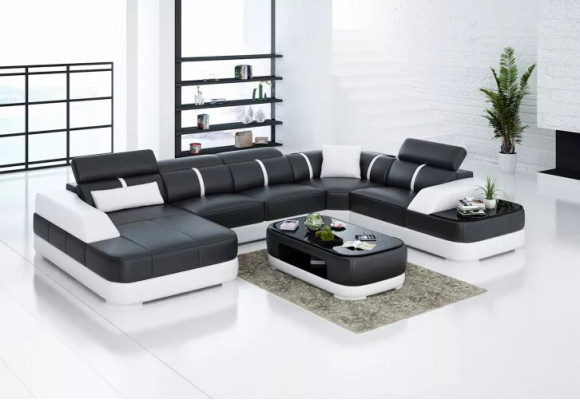 Leder xxl couch sofa wohnzimmer landschaft moderne designer eckpolster
