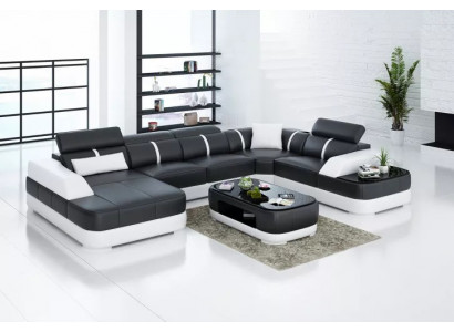 Leder xxl couch sofa wohnzimmer landschaft moderne designer eckpolster