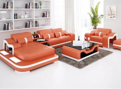 Modernes Sofa Ecksofa L Form Deko Sessel Couchtisch Hocker Ecksofa Polster