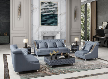 Ledersofa Couch Wohnlandschaft Garnitur Design Modern 3 1 Sitzer Sofa Neu