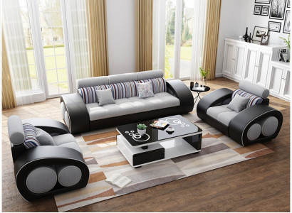 Ledersofa Couch Sofagarnitur Leder 311 Sitzer Garnitur Design Modern Sofa USB
