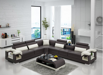 Ledersofa Sofa Couch Polster Wohnlandschaft Designer Ledersofa L Form Garnitur