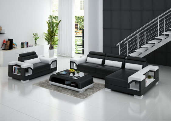 Wohnlandschaft Ecksofa L Form Sessel Set Garnitur Modern Sofa Leder Couch Neu