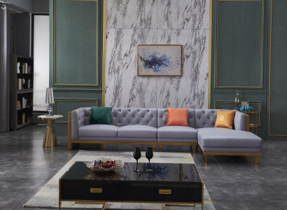 Wohnlandschaft Ecksofa L-Form Couch Sitz Polster Set Garnitur Sofa Luxus Möbel