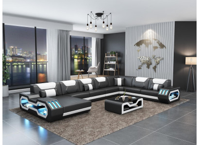 Ledersofa Ecksofa Garnitur Polster U Form Couch Sofa Design Eckgarnitur Sofas