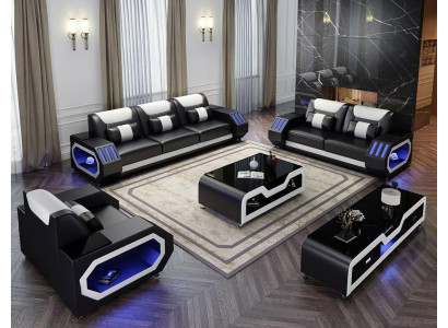 Komplett Set Sofagarnitur 321 Sitzer Couchtisch Design Wohnlandschaft 4tlg. neu